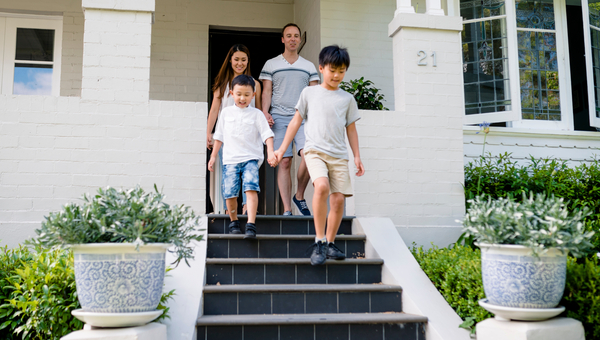 Family leaves their home